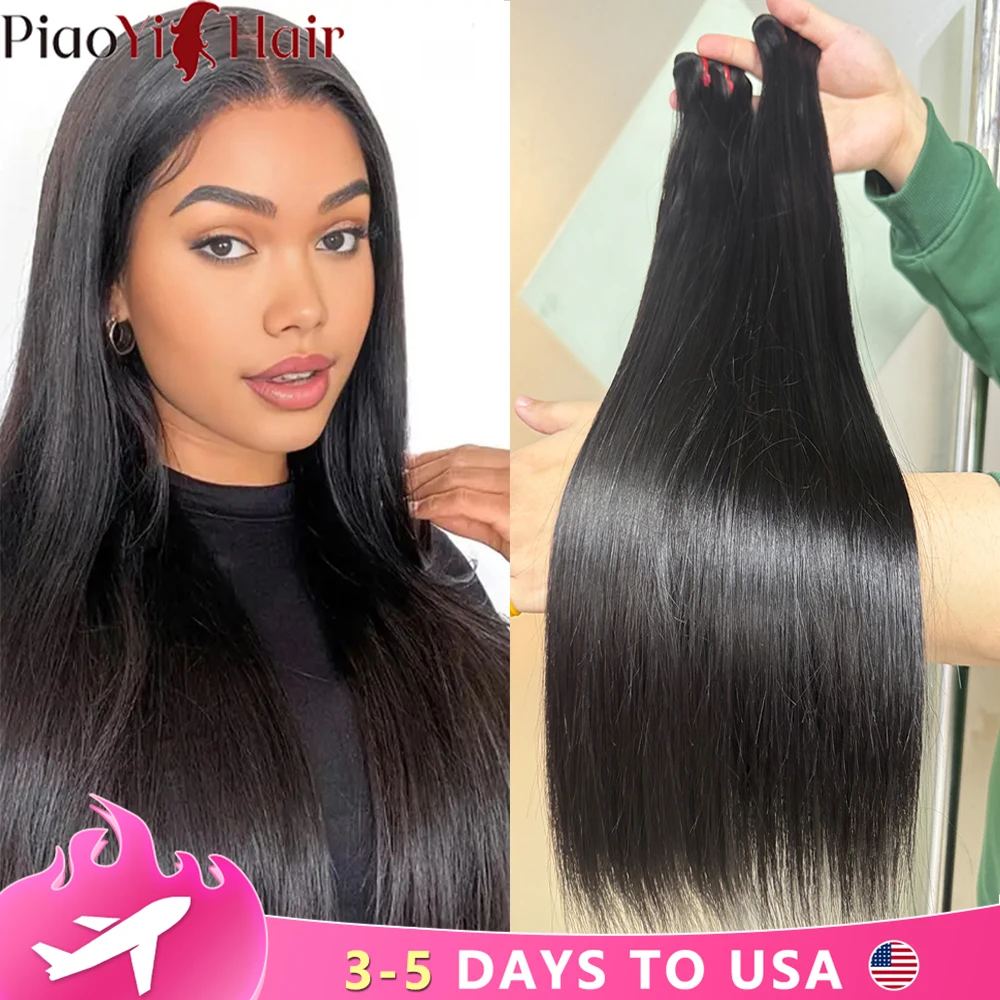 Extensiones de cabello humano liso de doble estiramiento 15A, extensiones de cabello humano 100% sin procesar, extensiones de cabello humano virgen de alta calidad