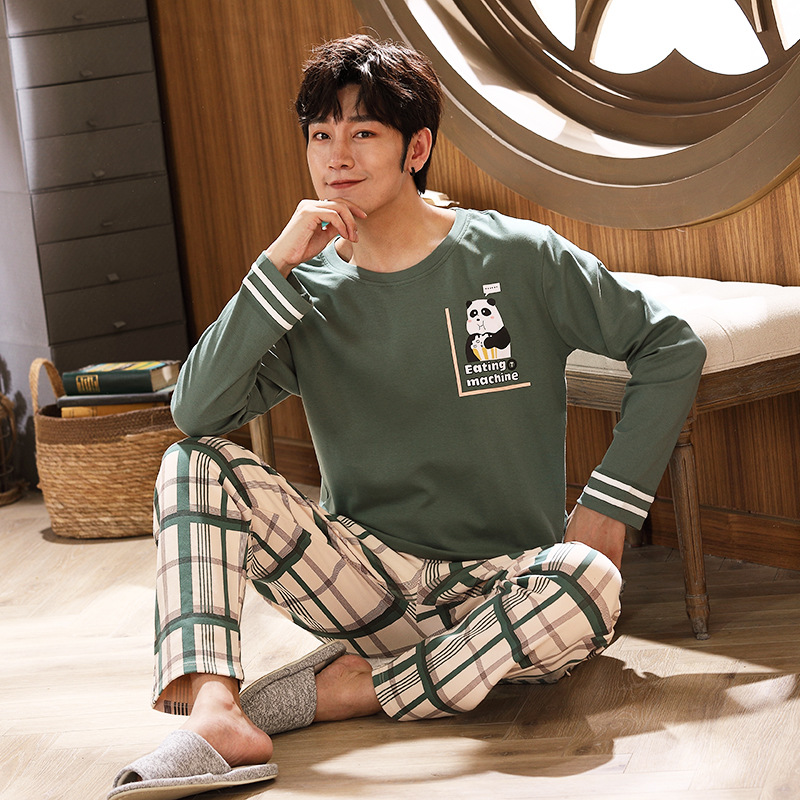 100% Coton Hommes Pyjamas Ensemble À Manches sulfPijama pour Homme Taille S-XXXL Homewear Pur Coton Loungewear Nuisette Vêtements De Nuit Homme Pyjama