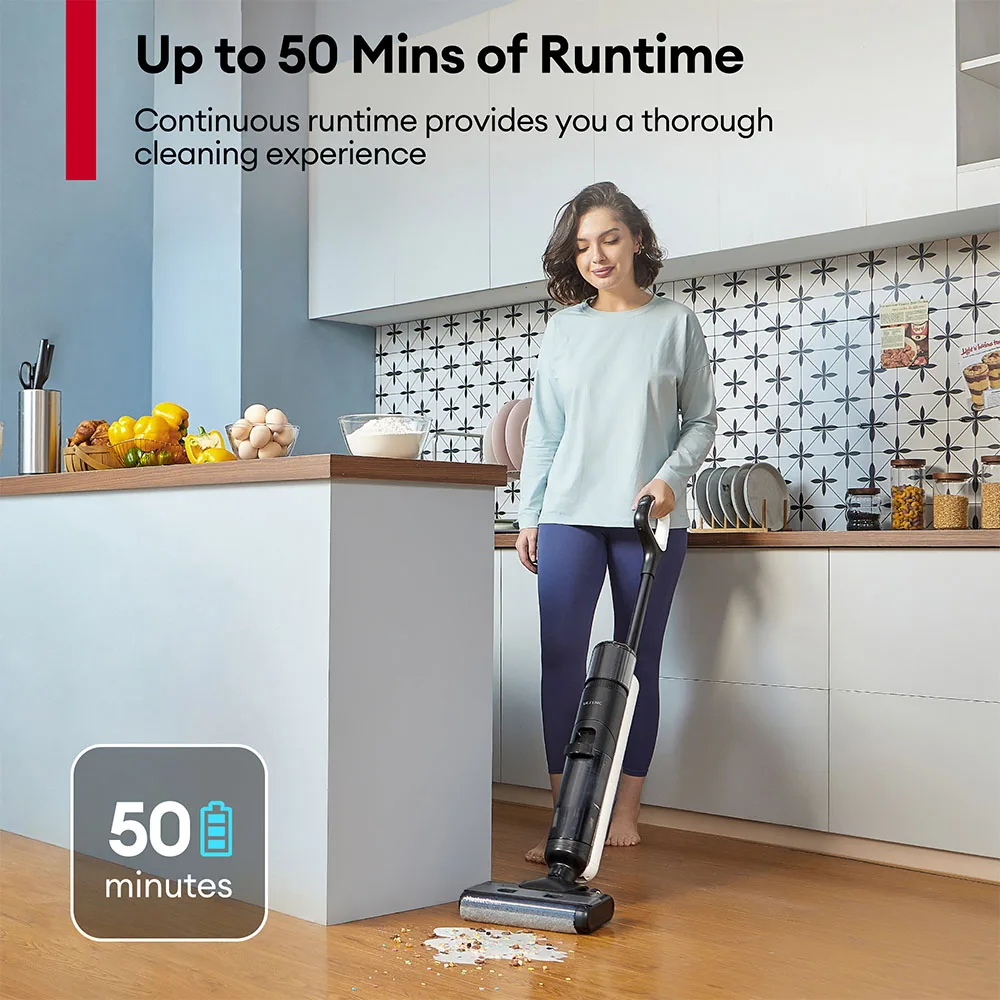 Ultenic AC1 Elite Akku-Staubsauger und Wischroboter mit Selbstreinigung bis zu 50 Minuten Laufzeit, intelligente Schmutzerkennung, 3 Reinigungsmodi, LCD-Display