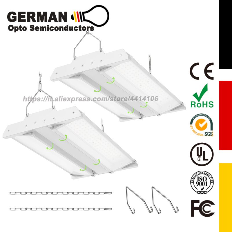 ไฟถาดไฟ LED 150W 20250lm เชิงเส้นสำหรับร้านค้าไฟเบย์สูงสำหรับโรงรถไฟเชิงพาณิชย์สำหรับเวิร์คช้อปซูเปอร์มาร์เก็ต