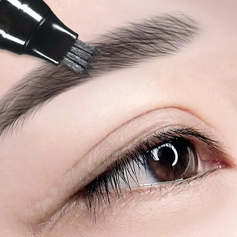 Lông Mày Bút Xăm Chân Mày Chống Nước Lỏng Đen Eye Brow Trang Điểm Bút Chì Microblading