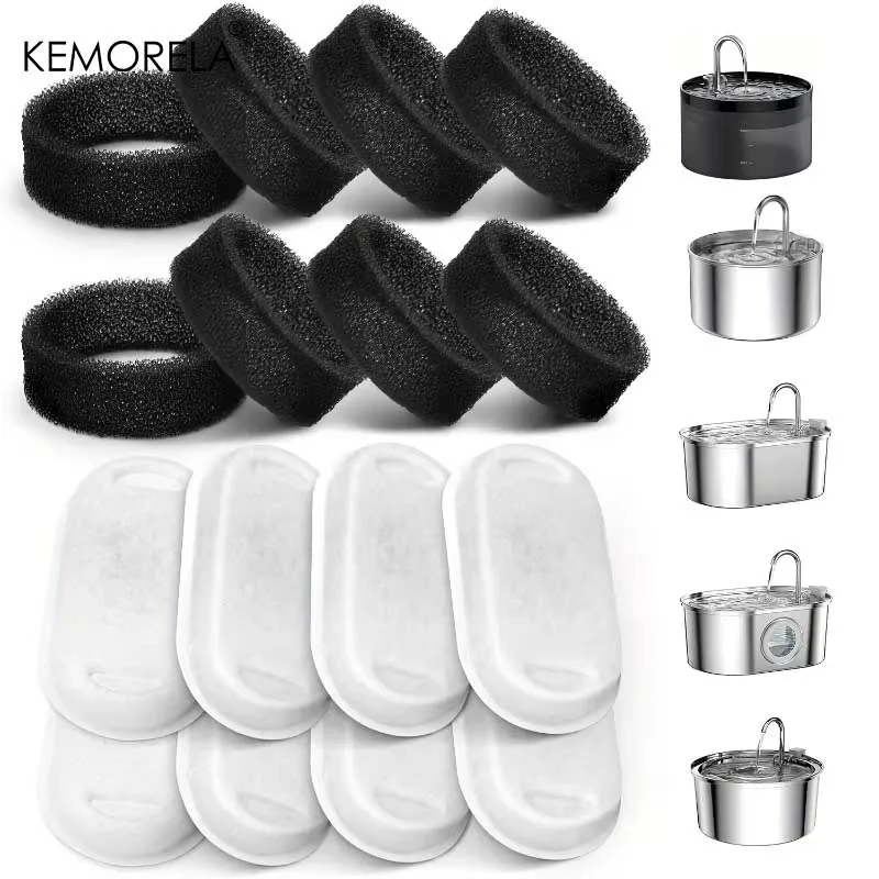 8PCS Cat Water Fountain Replacement Filters - for Clean Drinking Water - Fits Multiple Models Ideal for Small Animals Dispenser