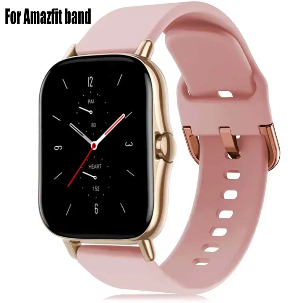 Fascia da 20mm/22mm per Amazfit GTS/2/2e/3/4 GTS2 Mini/GTR 4/3/Pro/47mm/GTR2/2e/stratos 2/3 cinturino in silicone Amazfit bip cinturino per orologio