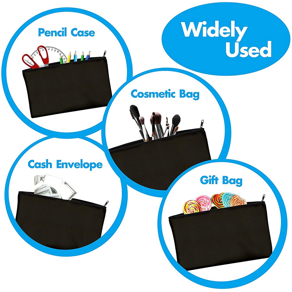 15 Stück schwarze leere Segeltuch tasche 8,3x4,7 in Schreibwaren Aufbewahrung Reiß verschluss tasche DIY Graffiti Feder mäppchen DIY Geschenkt üte