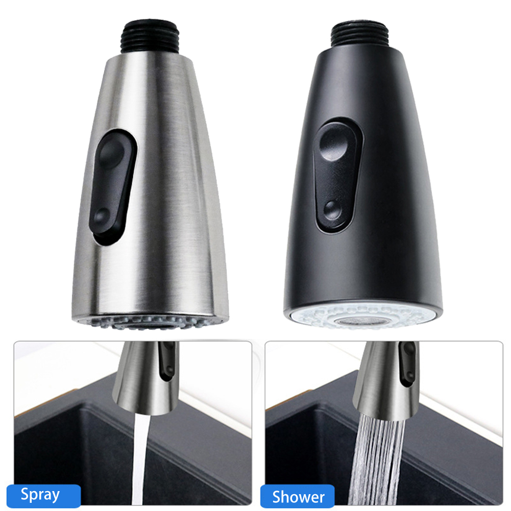 Universal Kitchen Pull Out Spray Head Replacement Sink Faucet Basin Mixer Tap ABS Brushed Black Kitchen Bathroom Accessories