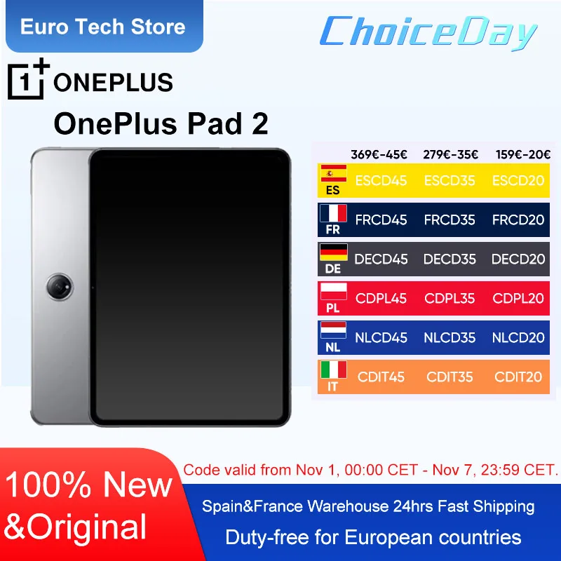 OnePlus Pad 2 Snapdragon 8 Gen 3 12 GB + 256 GB Hubraum 12,1 Zoll 144 Hz Bildschirm 67 W SUPERVOOC 13 MP Kamera OS 14.1 2024 Pad Android