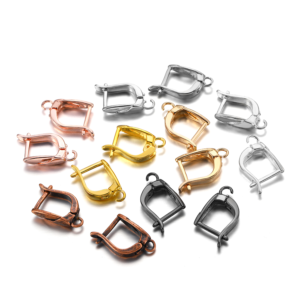 Open Loop Brinco Gancho Fechos Configurações para DIY Fazer Jóias, francês Hoop Lever Voltar, Descobertas Acessórios Suprimentos, 6-12Pcs por lote