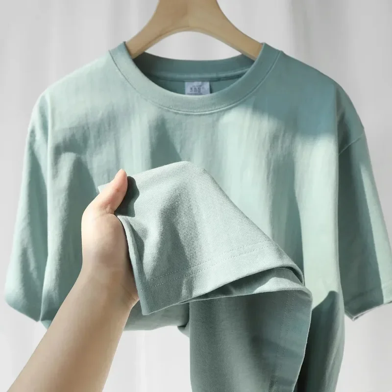 Sommer Baumwolle Heavy Duty 300 Gramm Amerikanische Reine Baumwolle Kurzarm T-shirt Männer Casual Basis Top Übergroßen T Shirt