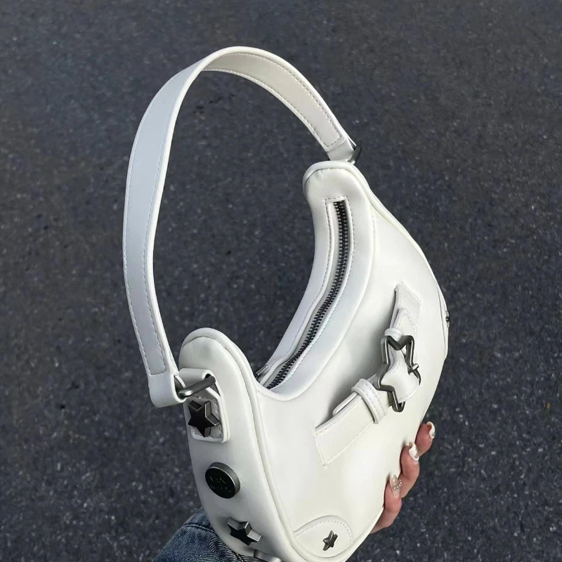 Frenchbag กระเป๋าสะพายข้างสำหรับผู้หญิง, กระเป๋าสตรีสะพายไหล่ข้างเดียวหนัง PU ที่ได้รับความนิยมในปีนี้