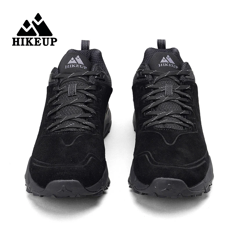 HIKEUP Wanderschuhe für Herren, Outdoor-Sport, Camping, Jagd, Wanderschuh, Wildleder, echtes Leder, atmungsaktiv, rutschfest