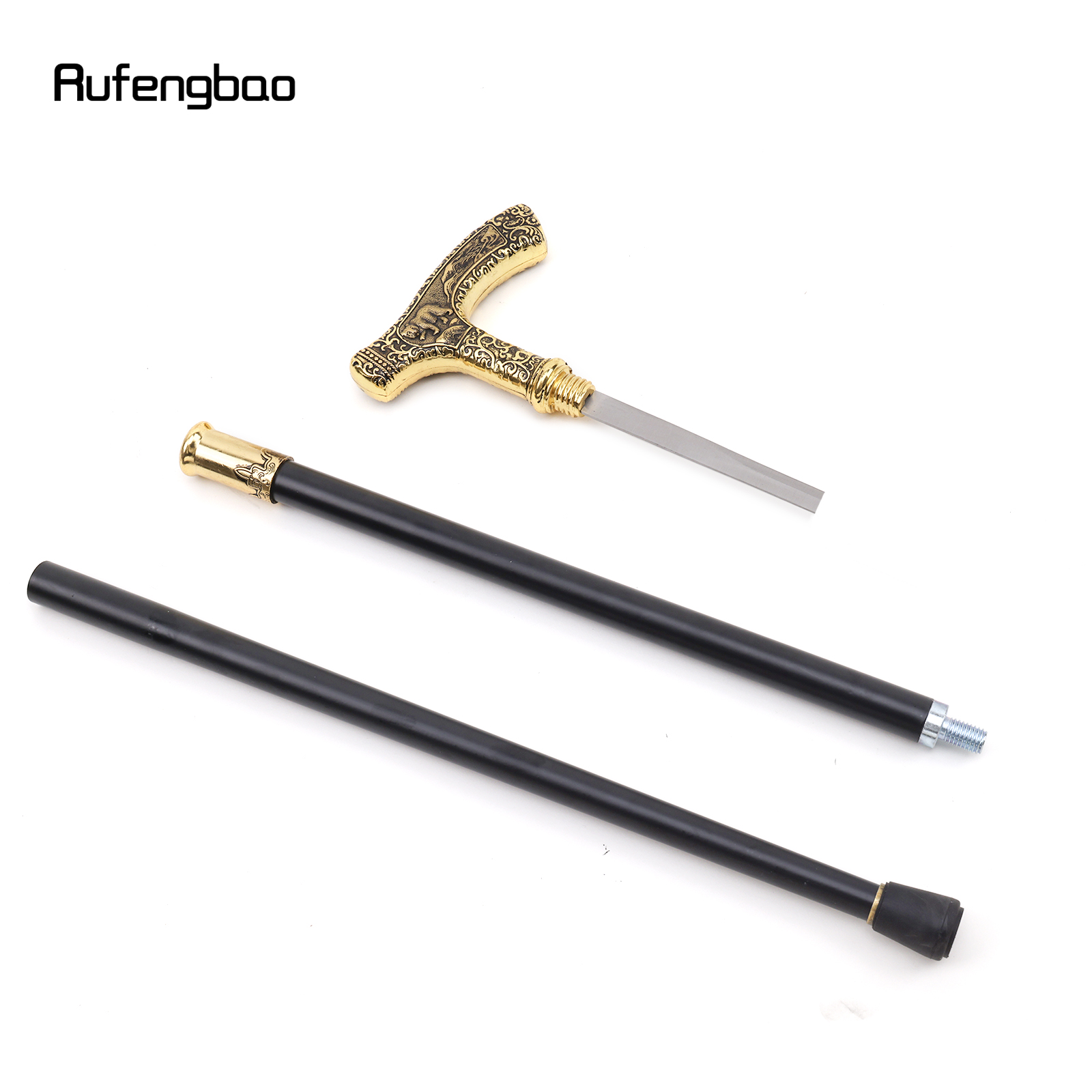 Animal urso águia lobo cabra luxo lidar com bengala com placa escondida auto defesa moda cana placa cosplay crosier 90cm