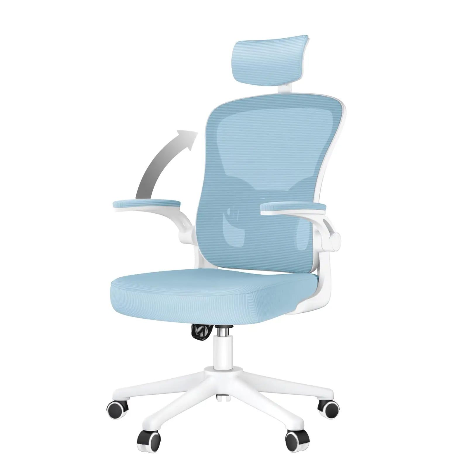 Ergonomiczne krzesło biurowe, krzesło biurowe z regulowanym zagłówkiem i podparciem lędźwiowym Obrotowe krzesło biurowe do gier do domowego biura