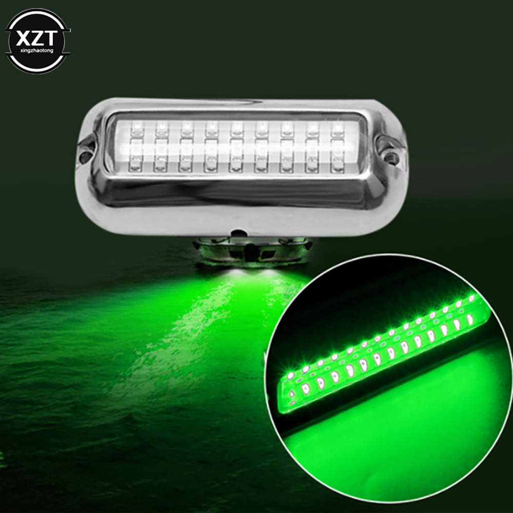 27LED 12V Boat Transom Light Underwater Pontoon Marine Ship Boat Accessories Light Stainless Steel Waterproof Marine Light IP68