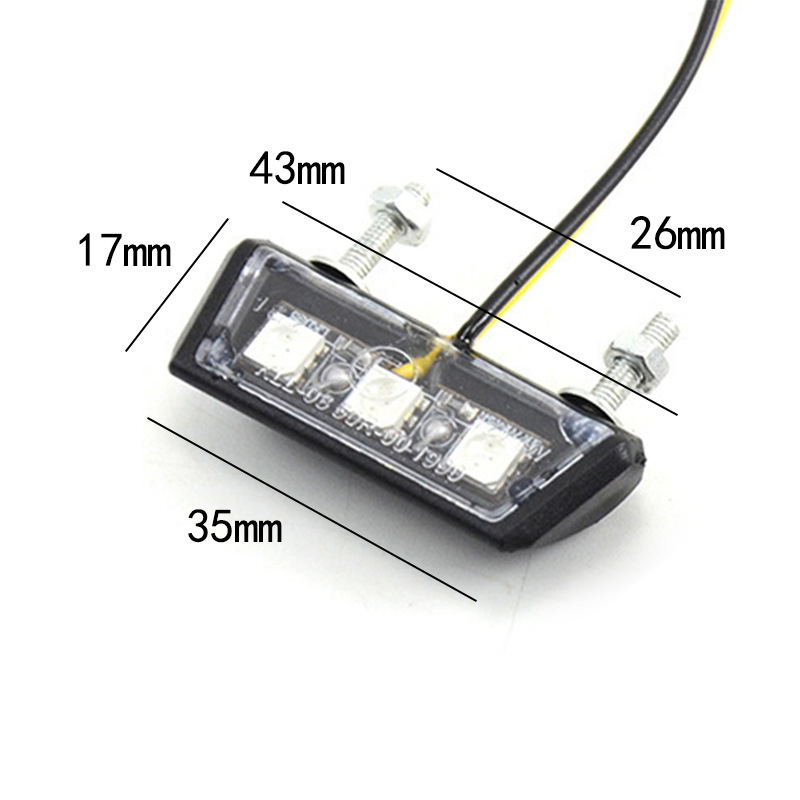 1pcs 12V placa de licença de motocicleta luz LED luz de licença de motocicleta à prova d'água