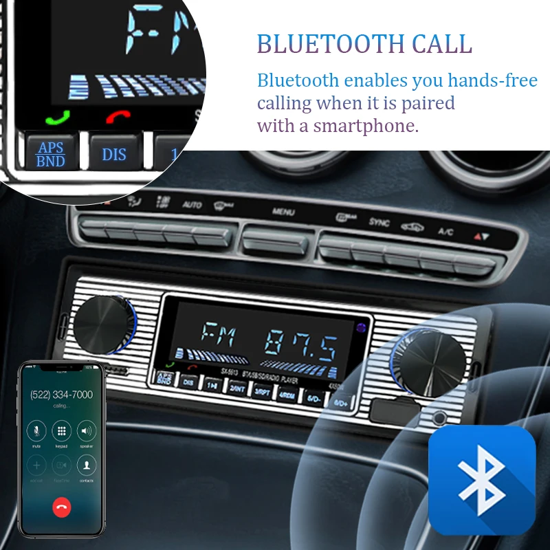 SINOVCLE Car 1 DIN Radio 1 DIN Stereo Digital Car Bluetooth FM Audio Music USB / SD with In Dash AUX Input 12V MP3 Multimedia