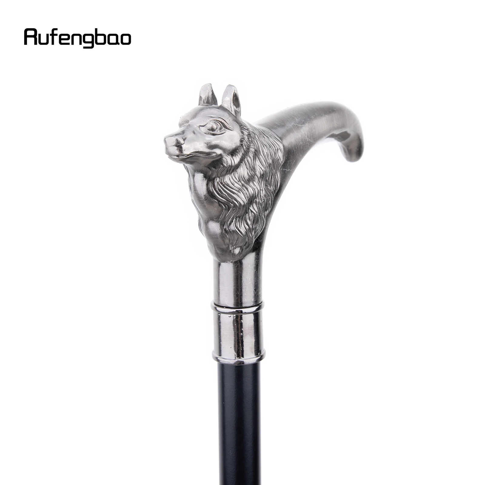Fuchs Borsten Tier Spazierstock mit Versteckte Platte Selbstverteidigung Mode Cane Platte Cosplay Crosier Stick 93cm
