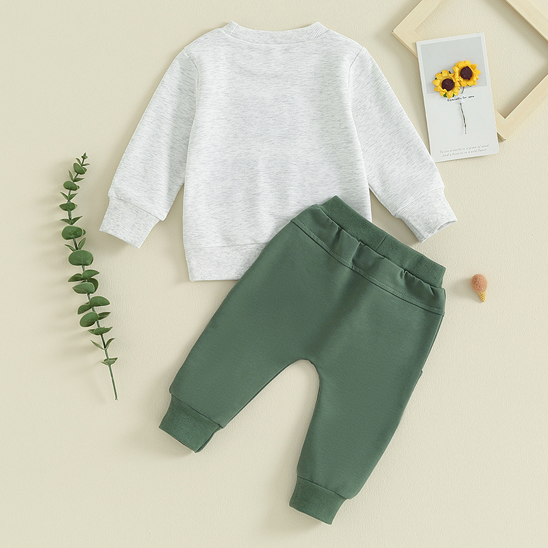 2023-10-18 Lioraitiin 0-3Y Peuter Jongen Meisje Voetbal Outfits Letters Borduren Sweatshirts Top Broek Set Game Day kleding