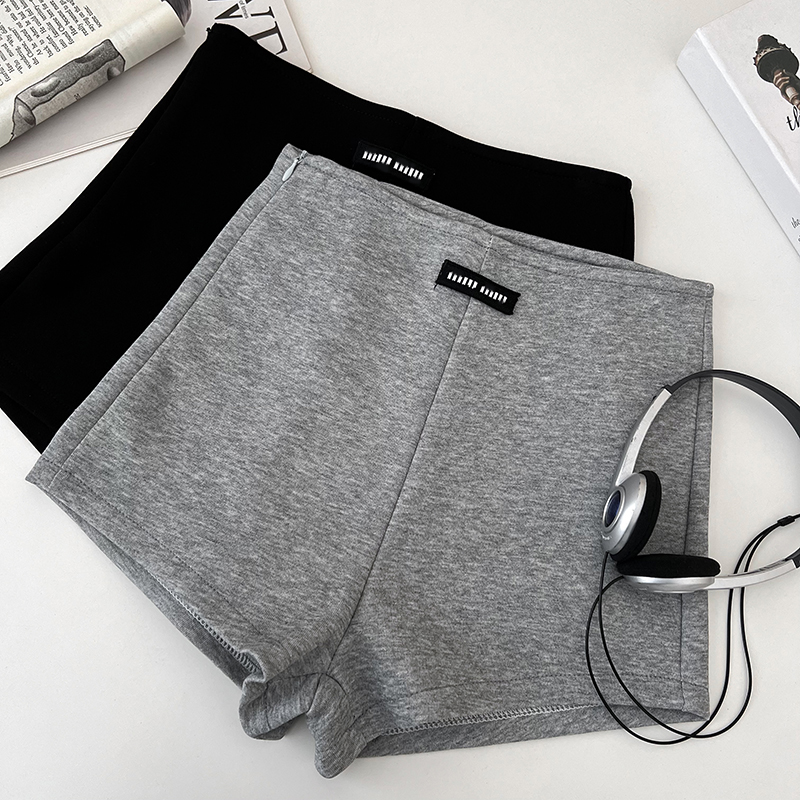 Mulheres novo casual cintura alta zíper yoga shorts simples fino a linha esportes shorts de fitness correndo calças sólidas verão shorts quentes