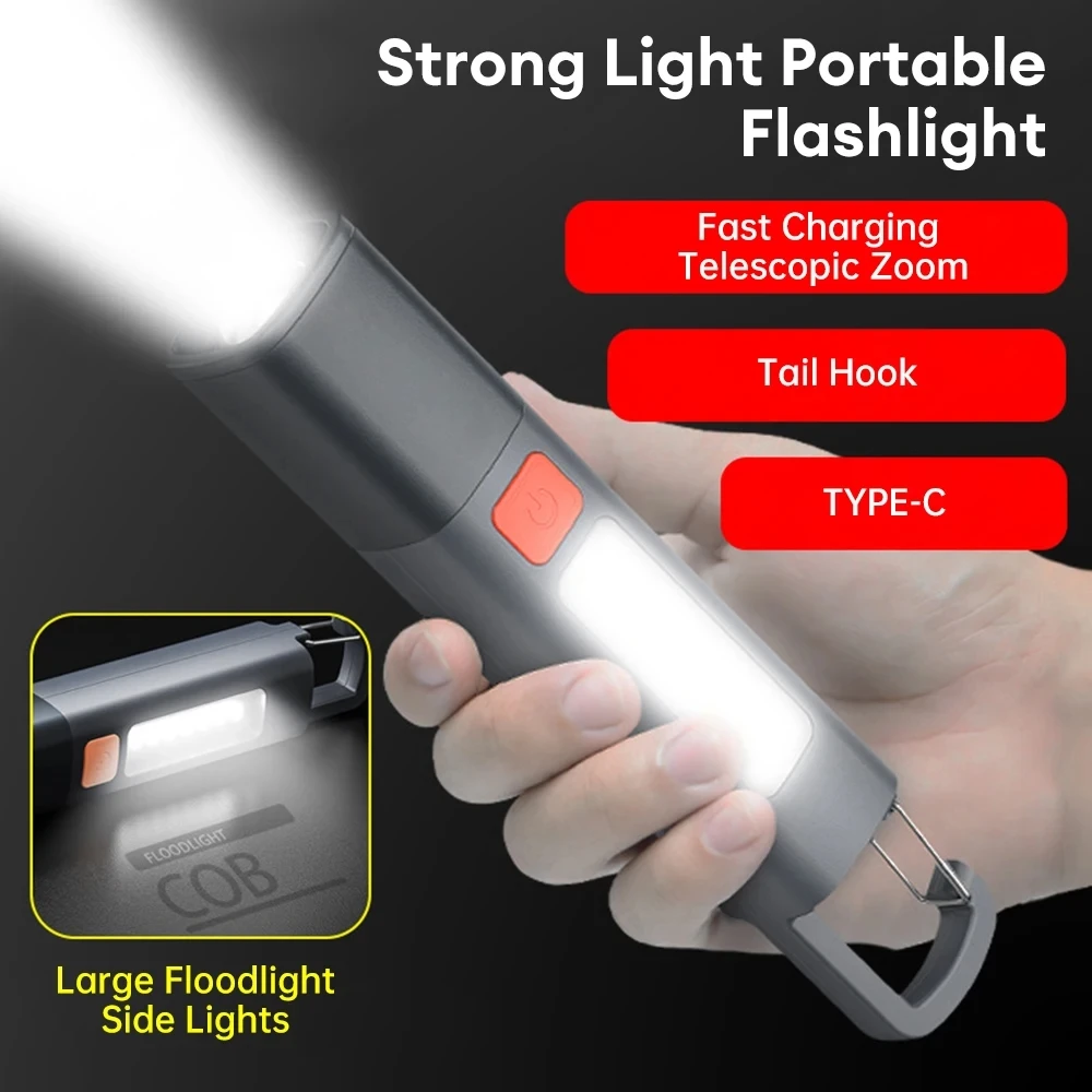 1-10PCS Super Helle COB Seite Lichter LED XPE Mini Tragbare Taschenlampe Zoombare Wasserdichte Outdoor Angeln Jagd Camping taschenlampe