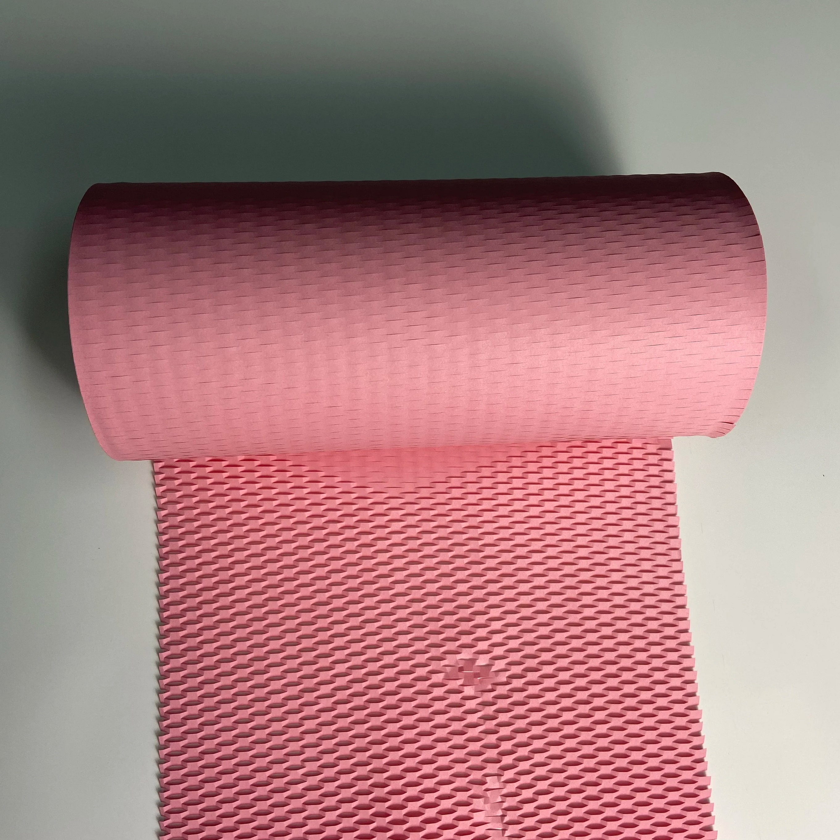 Honeycomb pink Kraft Packing PaperEco Friendly Recycled Cushioning Wrapping Roll Alternative to Bubble Cushioning Wrap