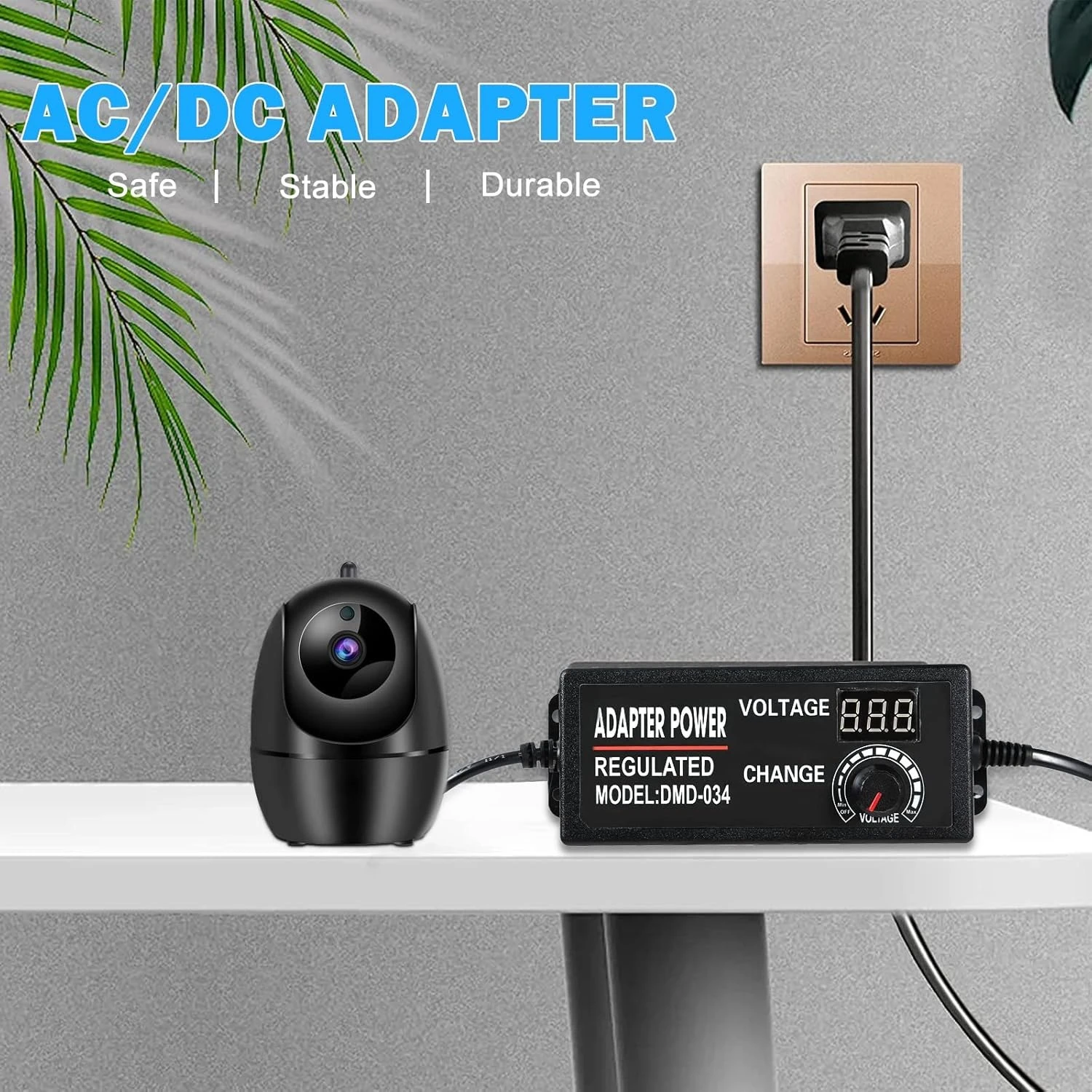 Adattatore regolabile da 3 V a 12 V 5 A o 3 V a 24 V 2 A Schermo di visualizzazione dell'alimentatore Manopola regolata Ingresso CC 5,5 * 2,5 mm US EU 100-240 V CA