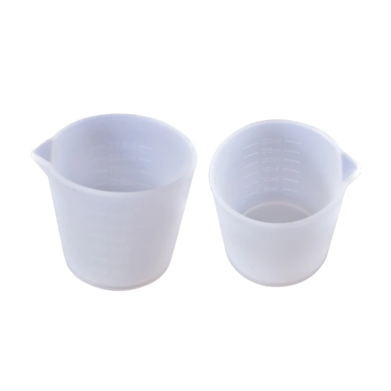 Tazas medidoras silicona, herramienta fabricación joyas, resina epoxi, 2 uds.