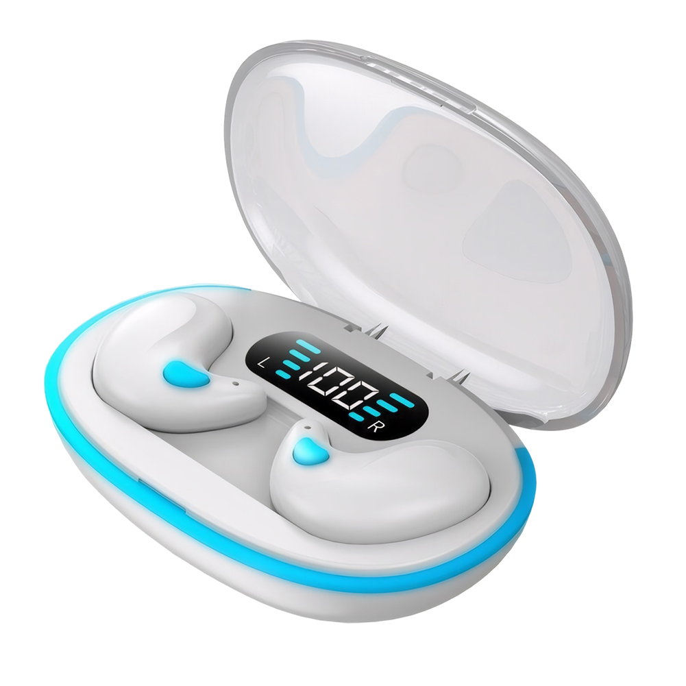 Bluetooth-Compatible 5.3 Sense-Free Micro Sleep Earbuds Noise Cancelling Open Ear Headsets Touch Control for Travel and Business