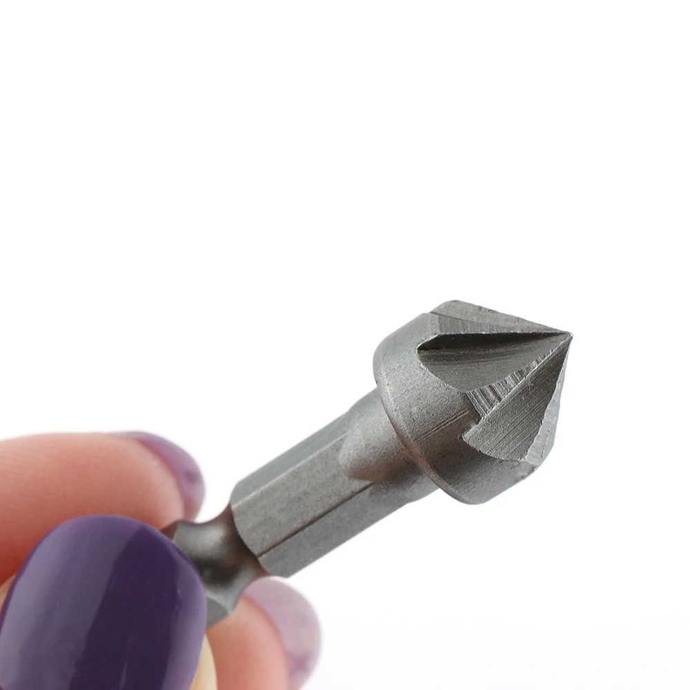 1 Máy Tính 90 Độ Mũi Khoan Khoan Chamfer Bit 1/4 "Chuôi Lục Giác Mộc Gỗ Góc Điểm Vát Cắt Cắt Loại Bỏ bur