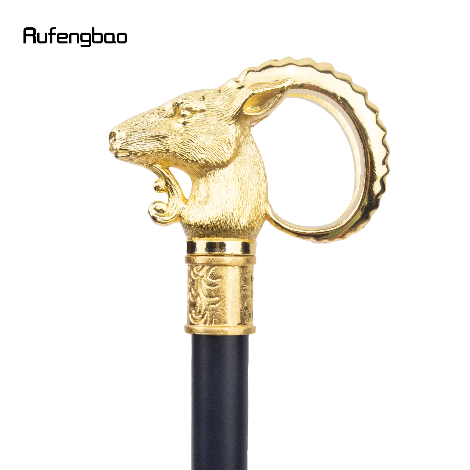 Goldene Ziege Schaf Tier Single Joint Gehstock mit versteckten Platte Selbstverteidigung Mode Rohr Cosplay Crosier Stick 91cm