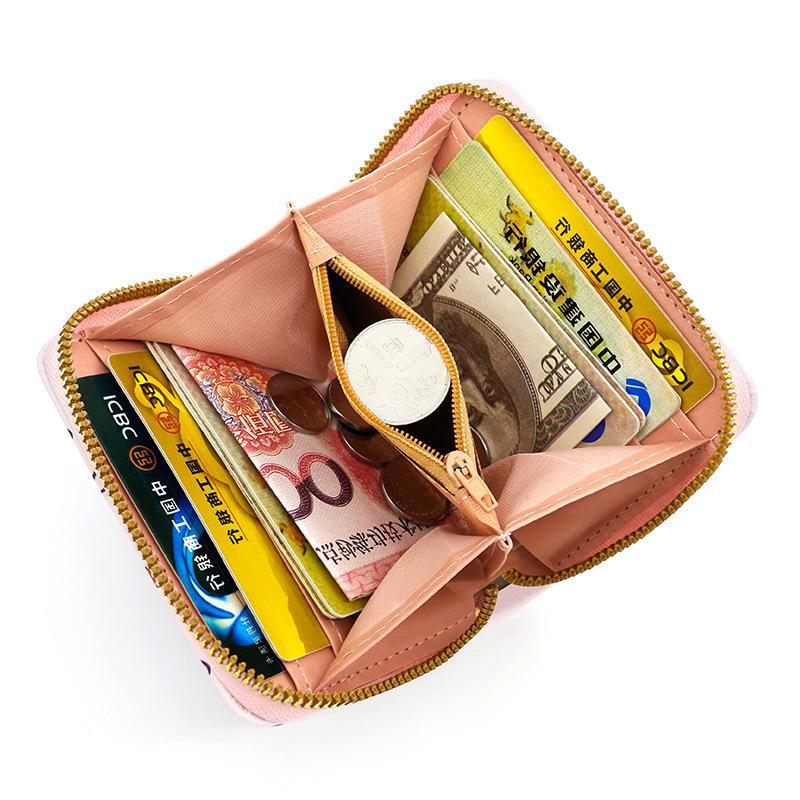 어린이 카와이 만화 헬로 키티 동전 지갑 귀여운 만화 접는 PU 가죽 가방 소녀 제로 지갑 여성 Walle 선물