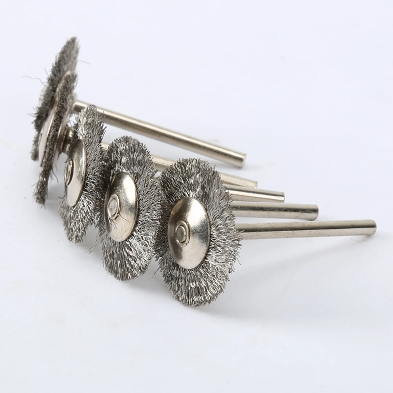 Cepillos de alambre de acero inoxidable, disco redondo para amoladora de troquel, pulido rotativo de herramientas, accesorios, 5 uds., 25mm