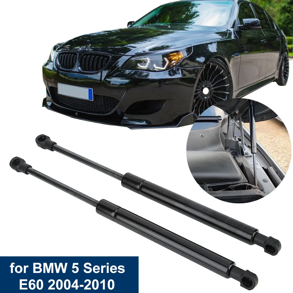 2 Chiếc Carbon Máy Hút Không Khí Thanh Chống Thanh Nâng Cho Xe BMW E60 E61 520i 525i 530i 535i 540i Khí Mùa Xuân Hood hỗ Trợ Không Quân Thanh 51237008745