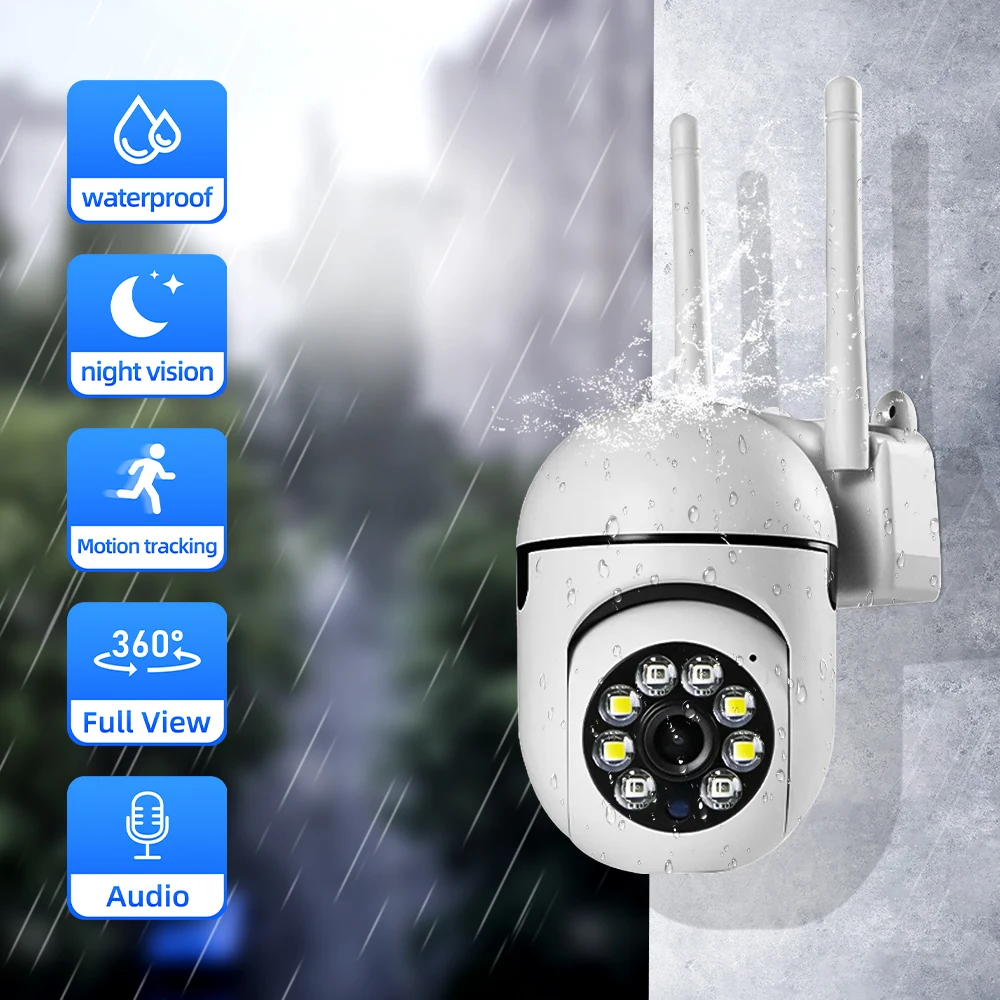 8MP Wifi 監視カメラカラーナイトビジョン WiFi カメラ自動追跡ワイヤレスカメラセキュリティ保護屋外 Monito