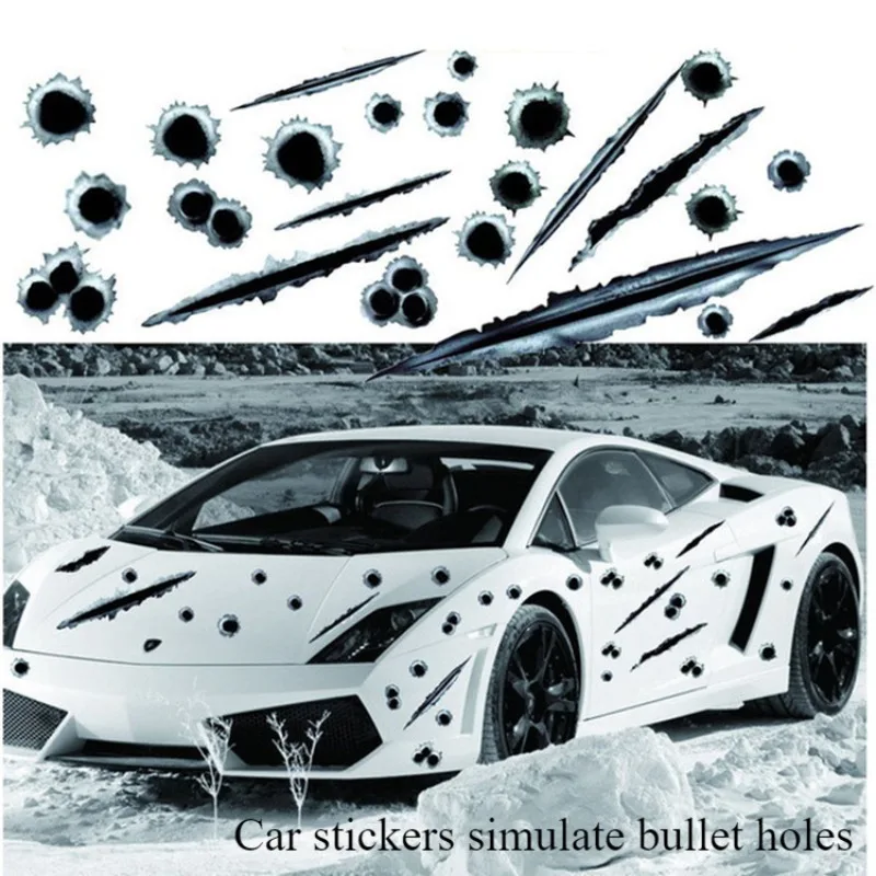 Auto Aufkleber Simulierte 3D Kugel Loch DIY Auto Krieg Styling Zubehör Motorrad Kratzer Auto Aufkleber Und Abziehbilder