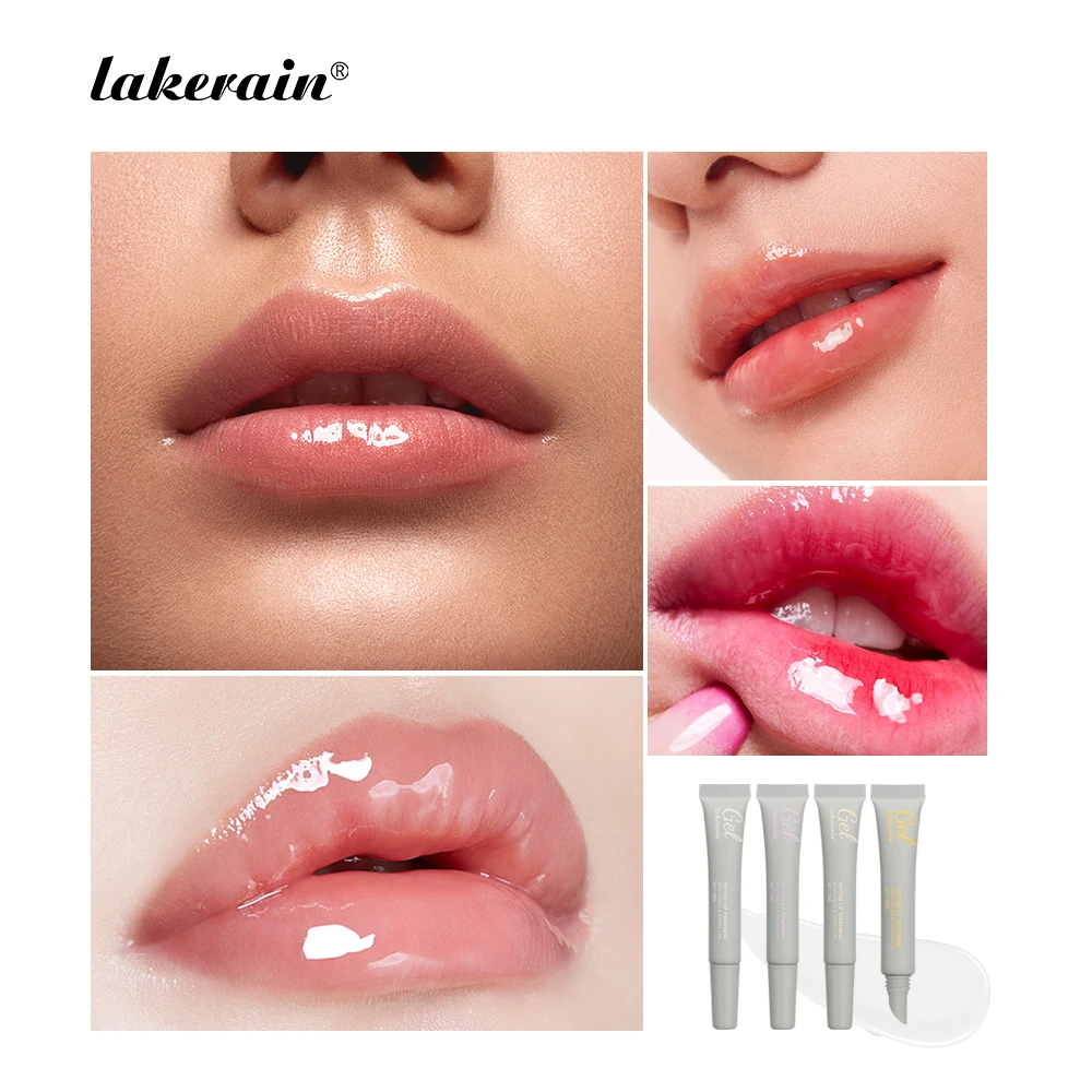 10ml hidratante peptídeo tratamento labial máscara labial gel remover pele morta batom base creme labial máscara de cuidados com os lábios reduzir linhas labiais