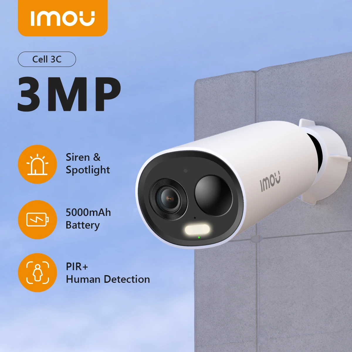 IMOU Cell 3C 3MP cámara de seguridad alimentada por batería cámara inalámbrica WIFI para exteriores cámara de vigilancia de conversación bidireccional IP66 resistente a la intemperie