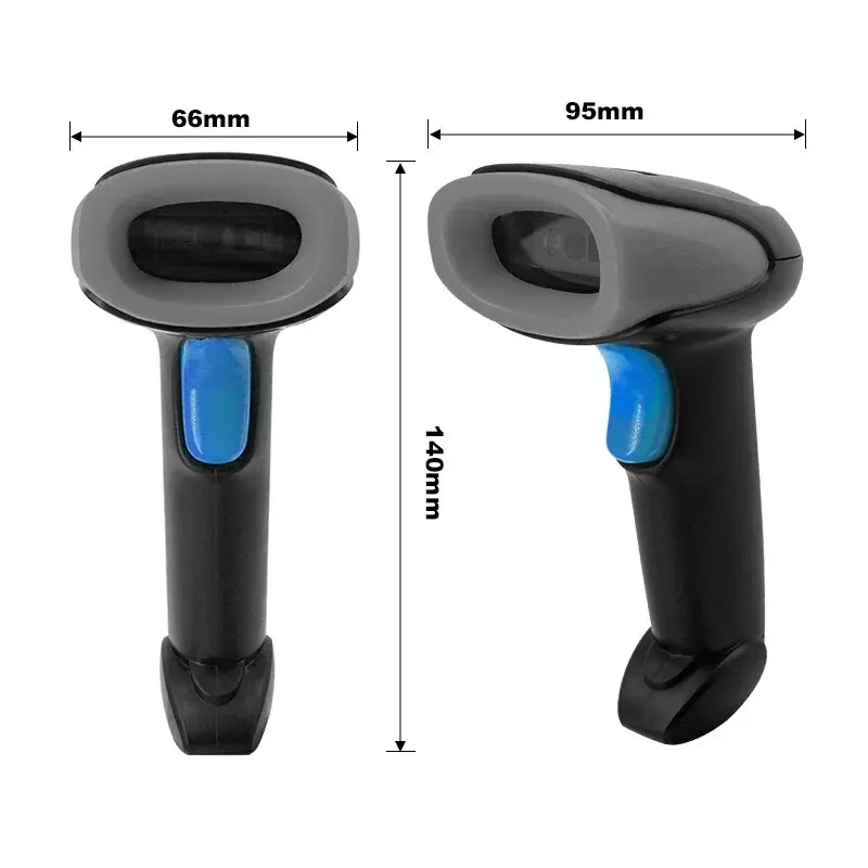 Scanner de código QR 1D/2D USB com fio Leitor de código de barras portátil Scanner de armazém de supermercado de alta velocidade