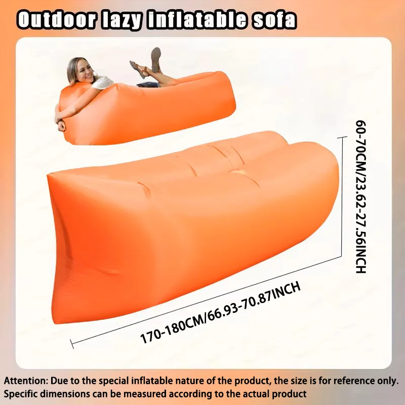 Sofá inflable perezoso para una sola persona, sofá cama portátil de aire para playa al aire libre, saco de dormir plegable para acampar para un descanso cómodo