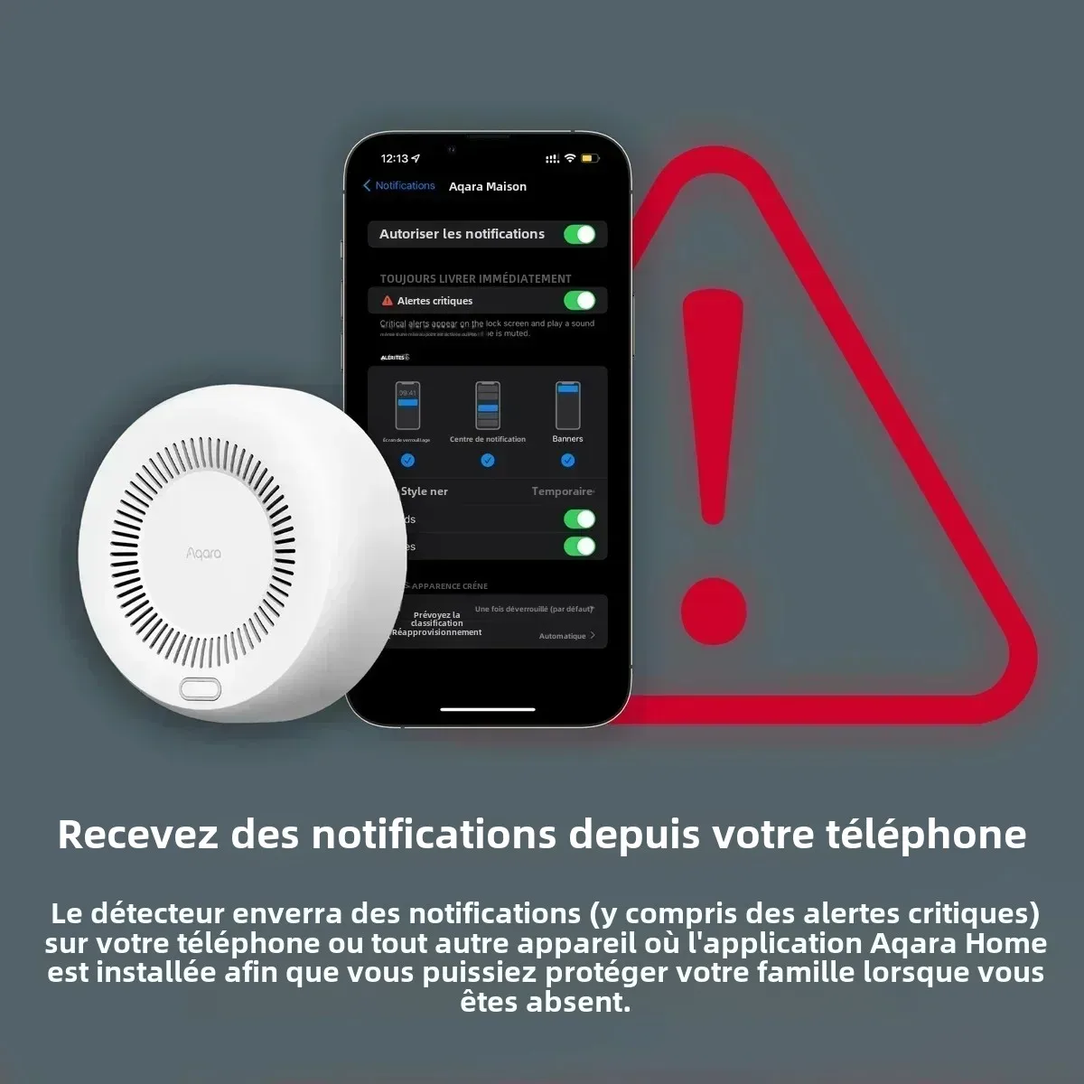 Aqara détecteur de fumée capteur détecteur de gaz naturel Zigbee 3.0 moniteur d'alarme incendie alerte sonore Assistant à domicile APP fonctionne avec Homekit