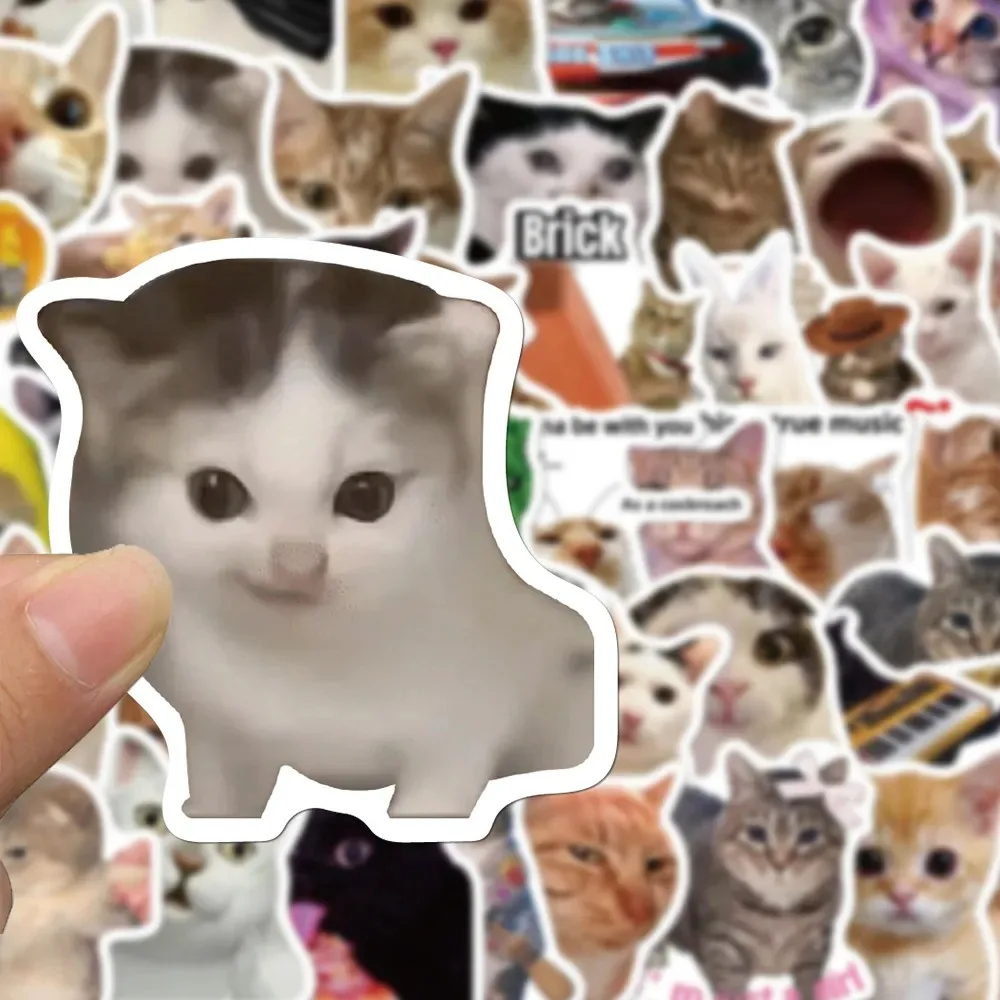 10/30/50pcs Funny Cat MEME Graffiti Stickers Decals DIY Scrapbook Phone Water Bottle Guitar Decoration Sticker for Kid Toy Gift