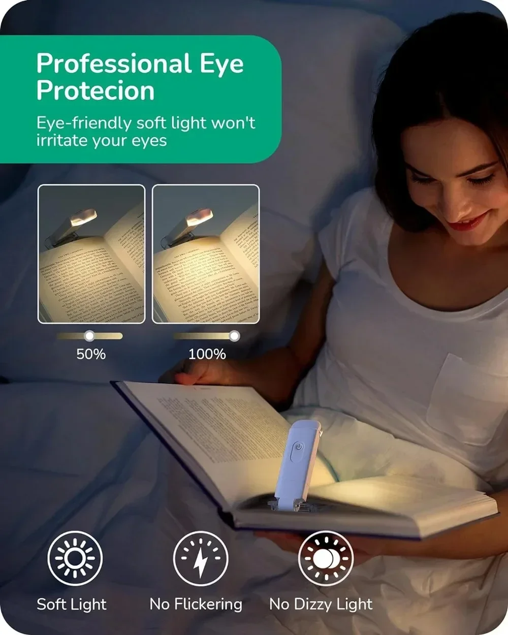 Mini Book Light LED USB Rechargeable Reading Lamp Eye Protection Night Light Portable Clip Desk Light Bookmark Read Lights