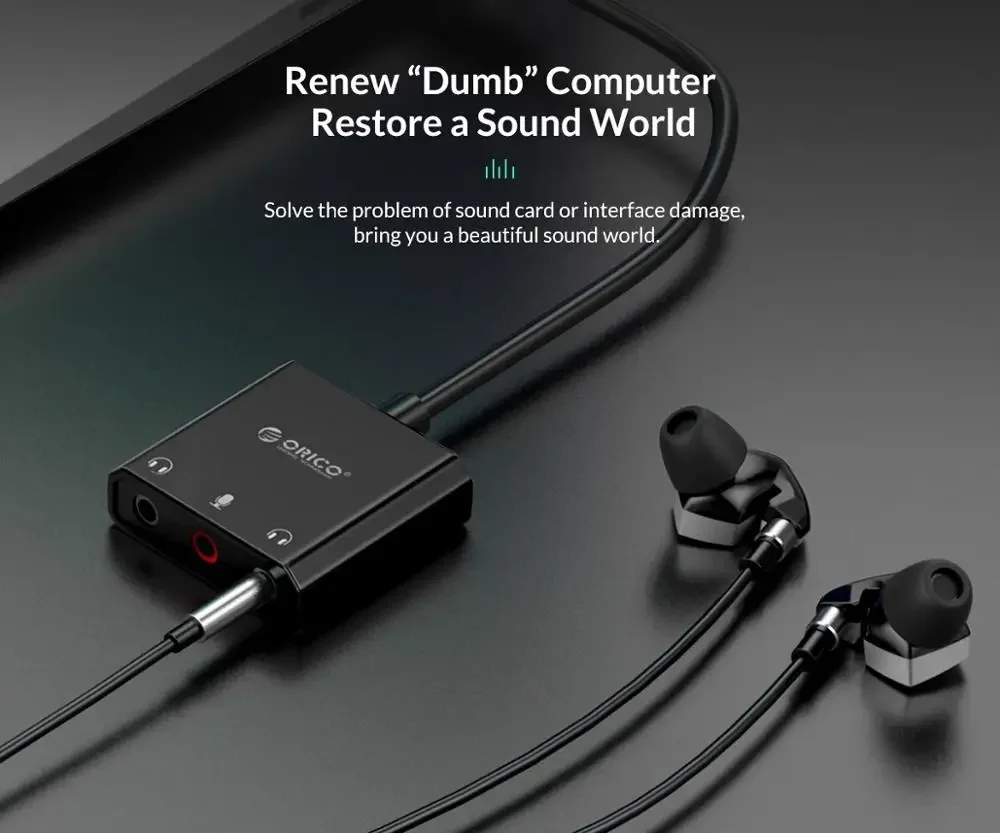 SC2 Externe USB-Soundkarte, Audio-Buchse, 3,5-mm-Kabeladapter, Lautstärkeregelung, treiberfreies Stereomikrofon, Lautsprecher, Headset
