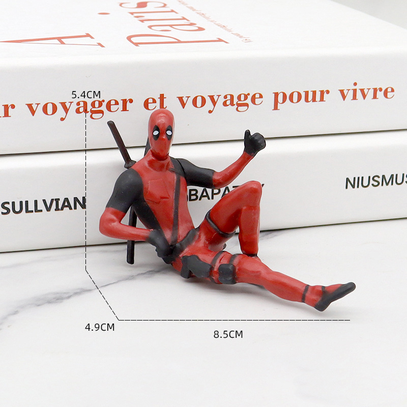 6 décoration de bureau Deadpool voiture bureau à domicile Marvel 8 cm X-MAN drôle mignon Figure enfants modèle jouets