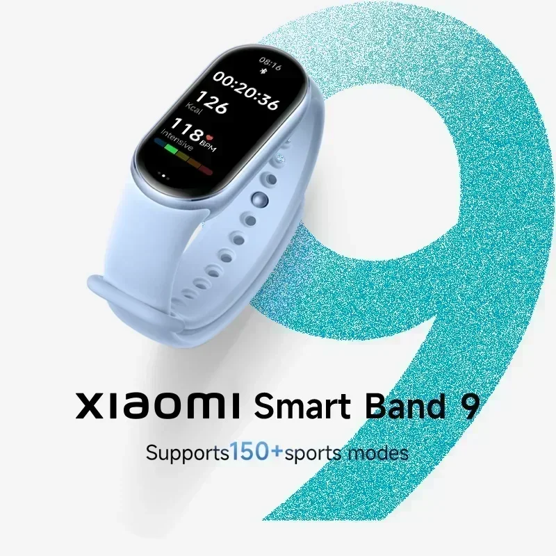 Versión global Xiaomi Smart Band 9 Pantalla AMOLED de 1,62 pulgadas 21 días de duración de la batería Admite más de 150 modos deportivos 5ATM Bluetooth 5.4