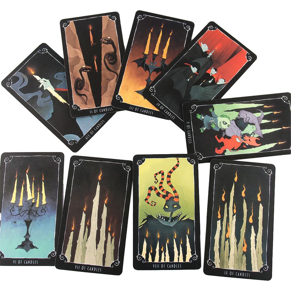 Nightmare Before Christ Mas Tarot Deck และหนังสือคู่มือ 78 การ์ดสํารับและการ์ดเกมเกมกระดาน Divination บอกของเล่นแห่งอนาคต