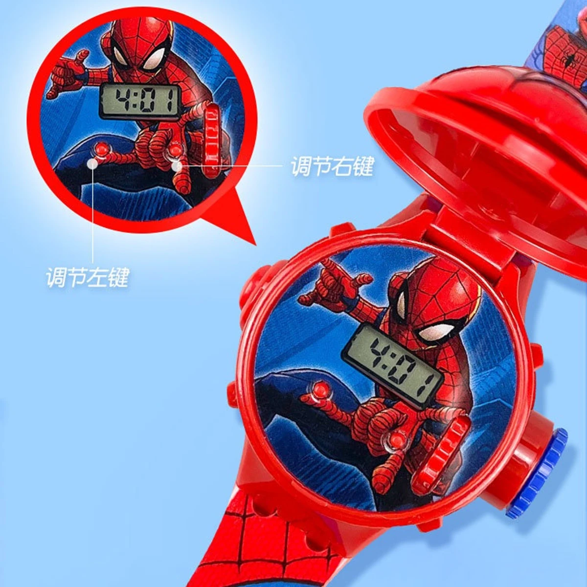 Disney chico dibujos animados Cool Ptojection reloj Marvel Spider-Man niño unicornio princesa Elsa Flash electrónico Digital estudiante juguete reloj