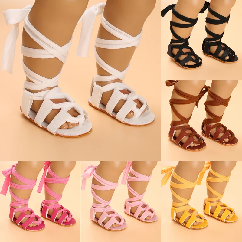 Niedliche Baby-Mädchen-Top-Riemen-Sandalen für Neugeborene, weiche Gummisohle, Prewalker-Schuhe, 0–18 Monate
