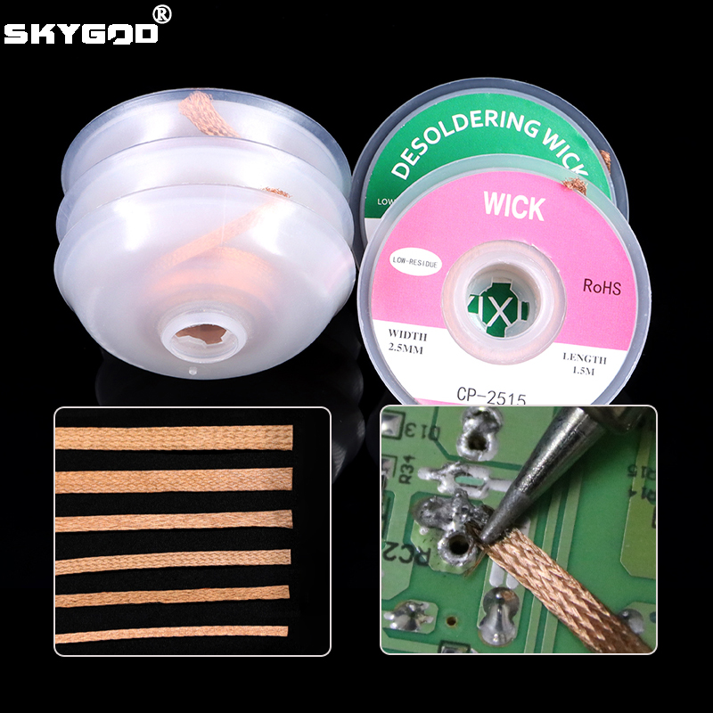 1 ~ 10 шт., длина фитиля для распайки, 1,5 м, оплетка, медная сетчатая лента, точка сварки, провод для пайки, оловянный свинцовый шнур, инструмент для удаления припоя
