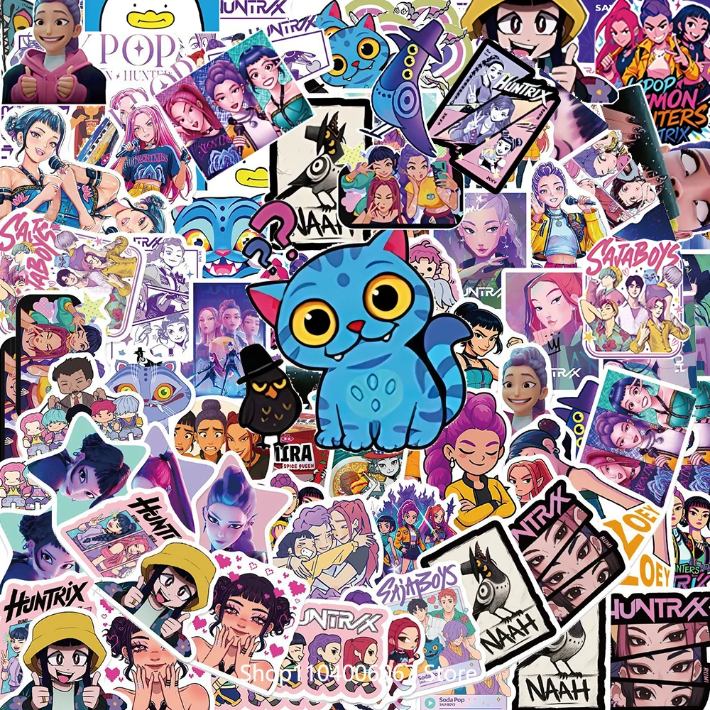 สติกเกอร์ลายการ์ตูนอนิเมะ Kpop นักล่าอสูร น่ารัก กันน้ำ สำหรับตกแต่งสมุดภาพ DIY ของขวัญสุดน่ารัก