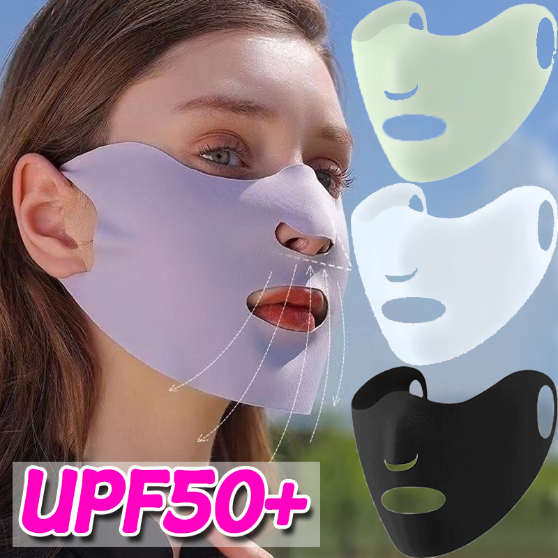 Masque de Protection solaire en soie glacée, masque respirant rafraîchissant d'été pour femmes, Protection UV, cyclisme, Sports de plein air, masque de Protection solaire sans trace